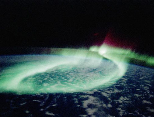 Northern lights, photographed from space