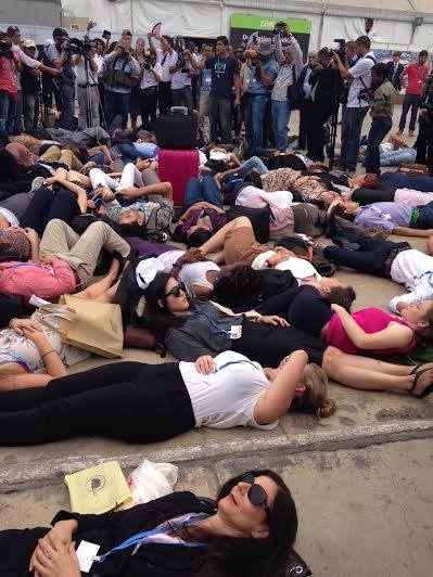Die-In at the COP 20 climate talks in Lima, Peru, December 2014