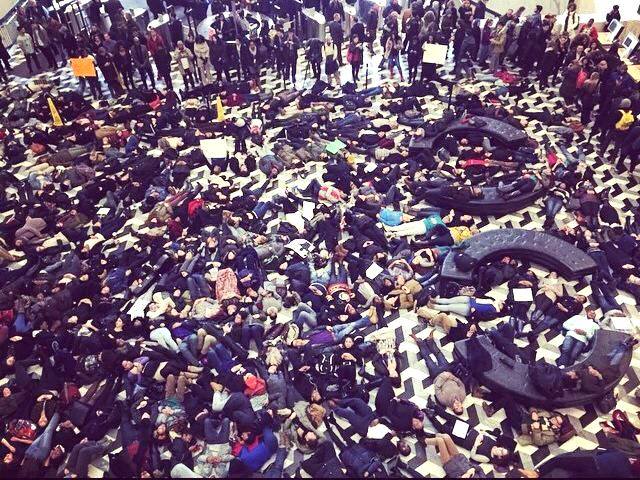 Die-in at NYU Bobst Library, December 2014