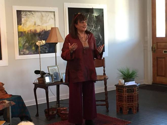 Amber Chand performing her one-woman show, "Searching for the Moon: A Heroine's Journey" in a BFWW event