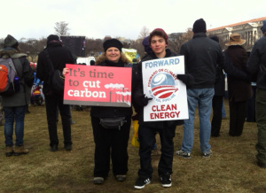 At the climate change rally in Washington DC, Feb. 2013
